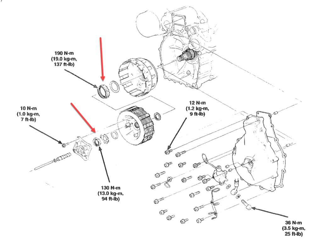 1995 red Honda Gold Wing GL1500 Interstate, during the restoration: parts diagram