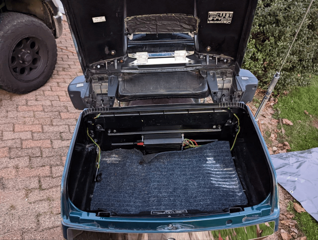 1995 Honda Gold Wing GL1500 Interstate, before restoration: open trunk and saddlebag