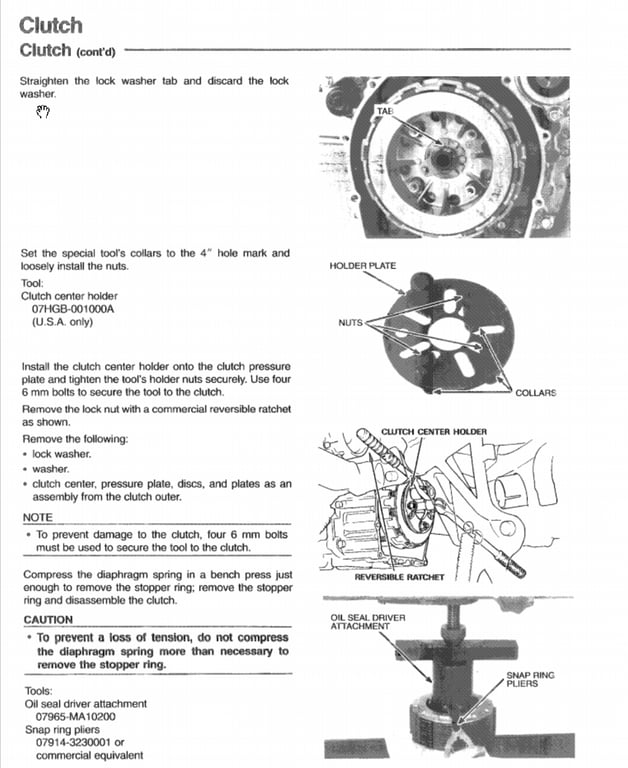 1995 red Honda Gold Wing GL1500 Interstate, during the restoration: service manual page
