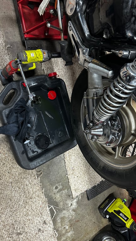 1995 Yamaha Virago 1100, restoration in progress: rear of the bike