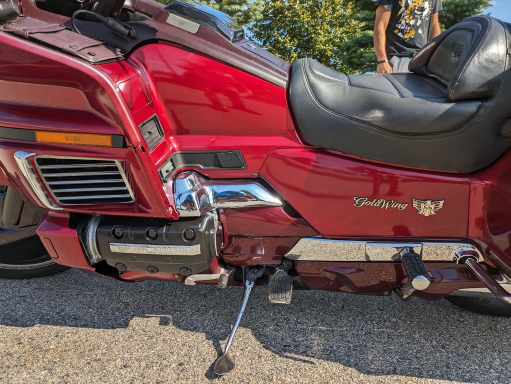 1995 red Honda Gold Wing GL1500 Interstate, completed restoration: side detail