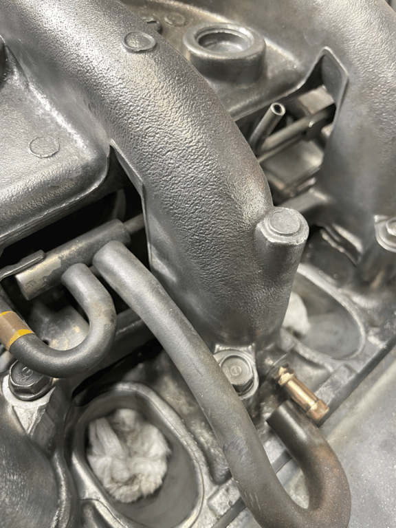 1995 red Honda Gold Wing GL1500 Interstate: engine internals close-up