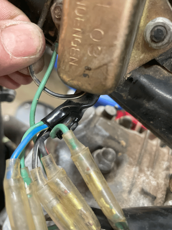1979 Honda XL125s, restoration in progress: wiring connectors close-up
