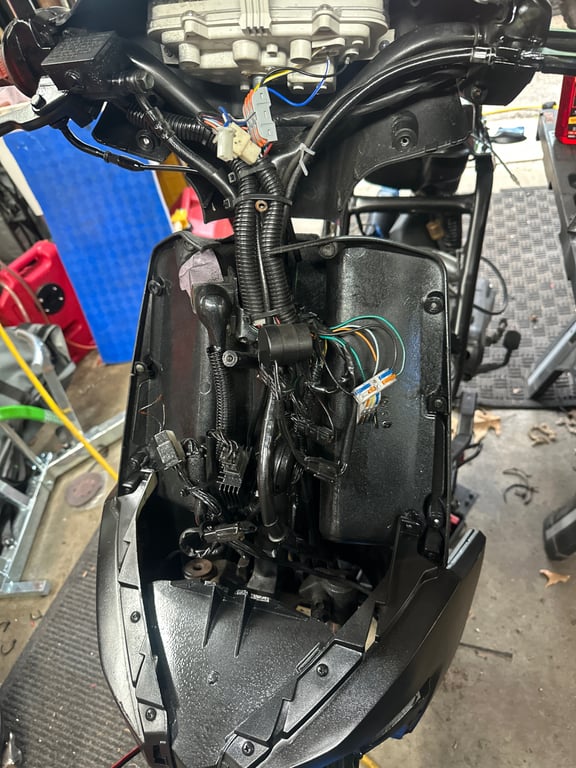 Tao Tao 50cc moped: frame with the body panels removed