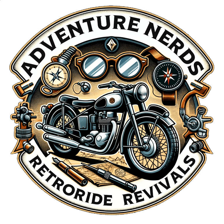 Wrench Ai artwork for the 1989 Honda Gold Wing GL1500 Aspencade build: Adventure Nerds badge logo
