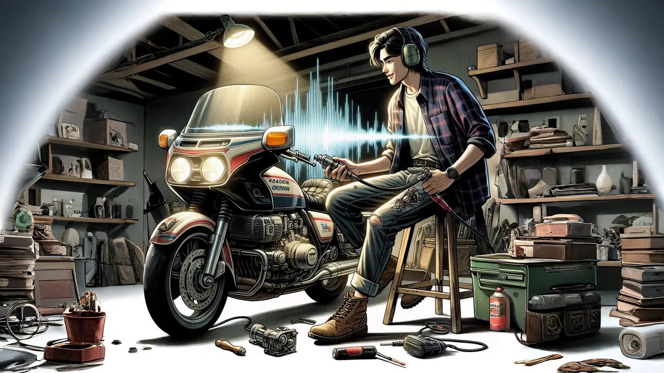 A motorcycle and his man