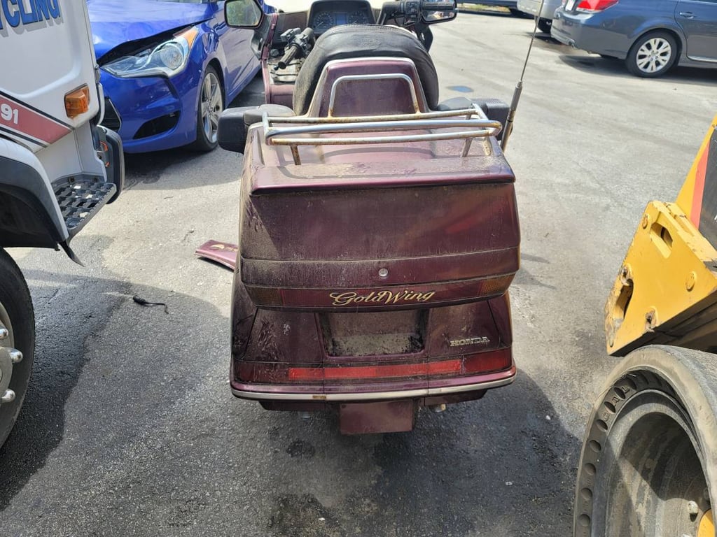 1989 Honda Gold Wing GL1500 Aspencade, before restoration: rear trunk