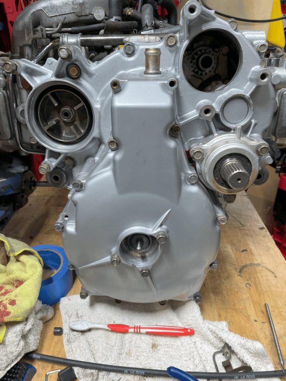 1995 red Honda Gold Wing GL1500 Interstate: front of the engine