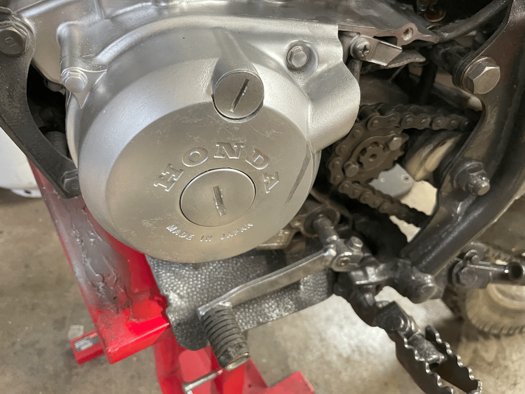 1979 Honda XL125s, restored: engine side cover