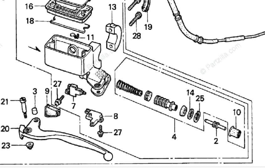1995 red Honda Gold Wing GL1500 Interstate restoration reference: parts diagram