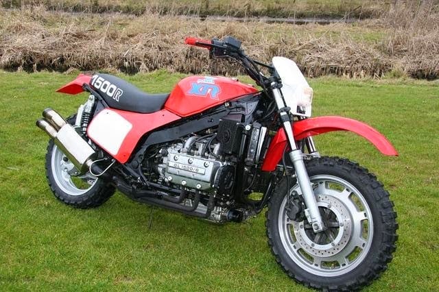 AI render of a red and white off-road style concept, for the 1989 Honda Gold Wing GL1500 Aspencade build